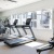bright  gym with exercise equipment
